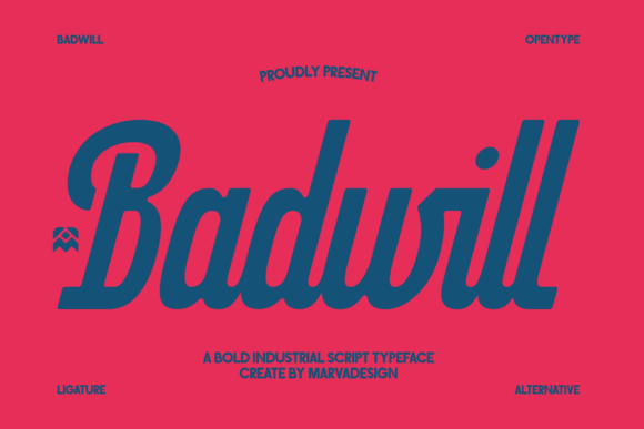 Badwill Font: Bold Industrial Script for Makers
