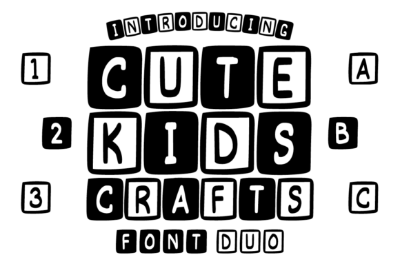 Cute Kids Crafts: A Playful Blocky Font Duo for Editorial Design