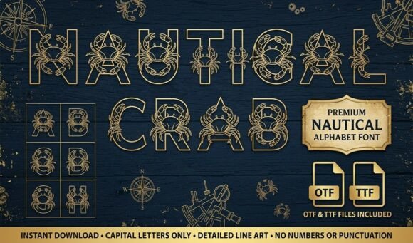 Nautical Crab: A Coastal Display Font for Makers