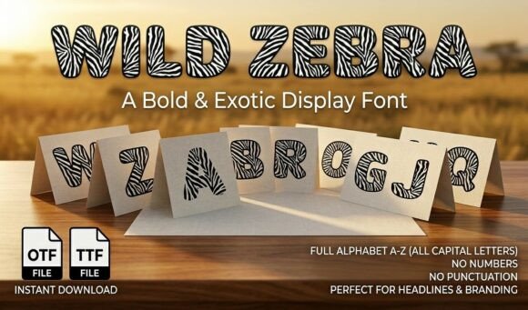 Wild Zebra: A Bold Decorative Font for Editorial Impact